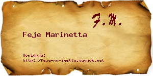 Feje Marinetta névjegykártya